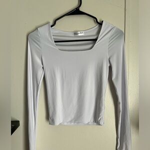 White, long sleeve crop top